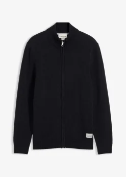 Herren bonprix Große Größen|Basics|Strickjacke mit Stehkragen und recycelter Baumwolle
