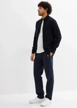 Herren bonprix Große Größen|Basics|Strickjacke mit Stehkragen und recycelter Baumwolle