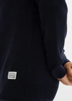 Herren bonprix Große Größen|Basics|Strickjacke mit Stehkragen und recycelter Baumwolle