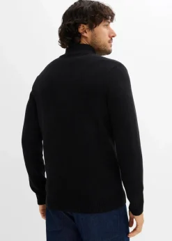 Herren bonprix Pullover & Strickjacken|Basics|Strickjacke mit Stehkragen und recycelter Baumwolle