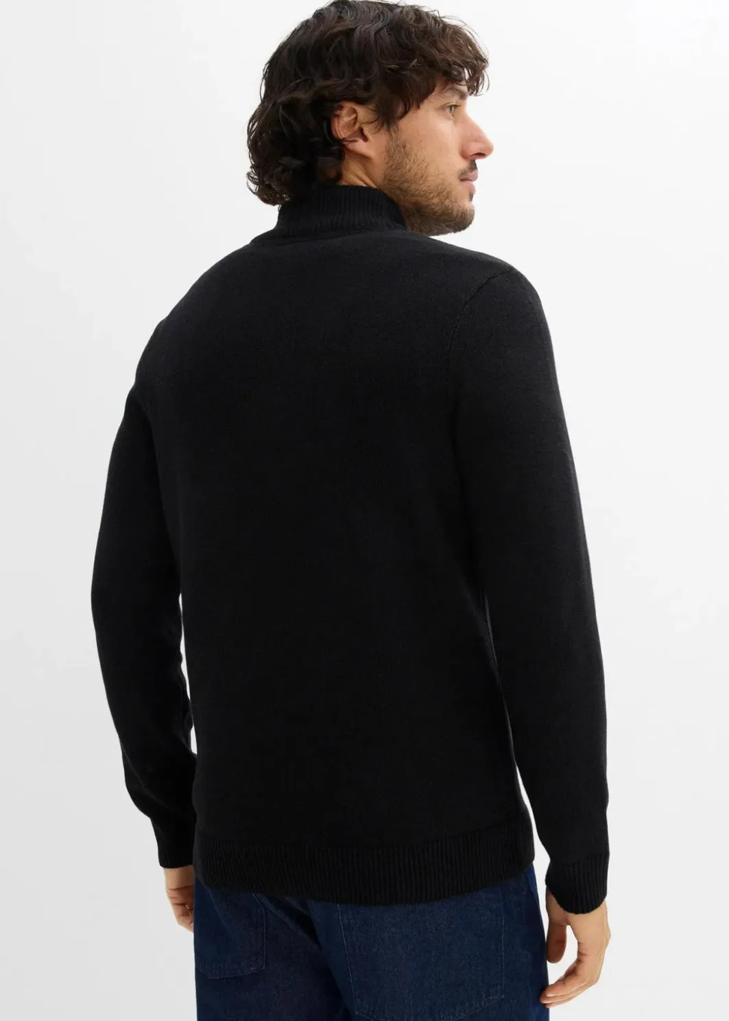 Herren bonprix Pullover & Strickjacken|Basics|Strickjacke mit Stehkragen und recycelter Baumwolle