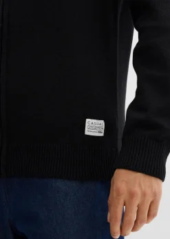 Herren bonprix Pullover & Strickjacken|Basics|Strickjacke mit Stehkragen und recycelter Baumwolle