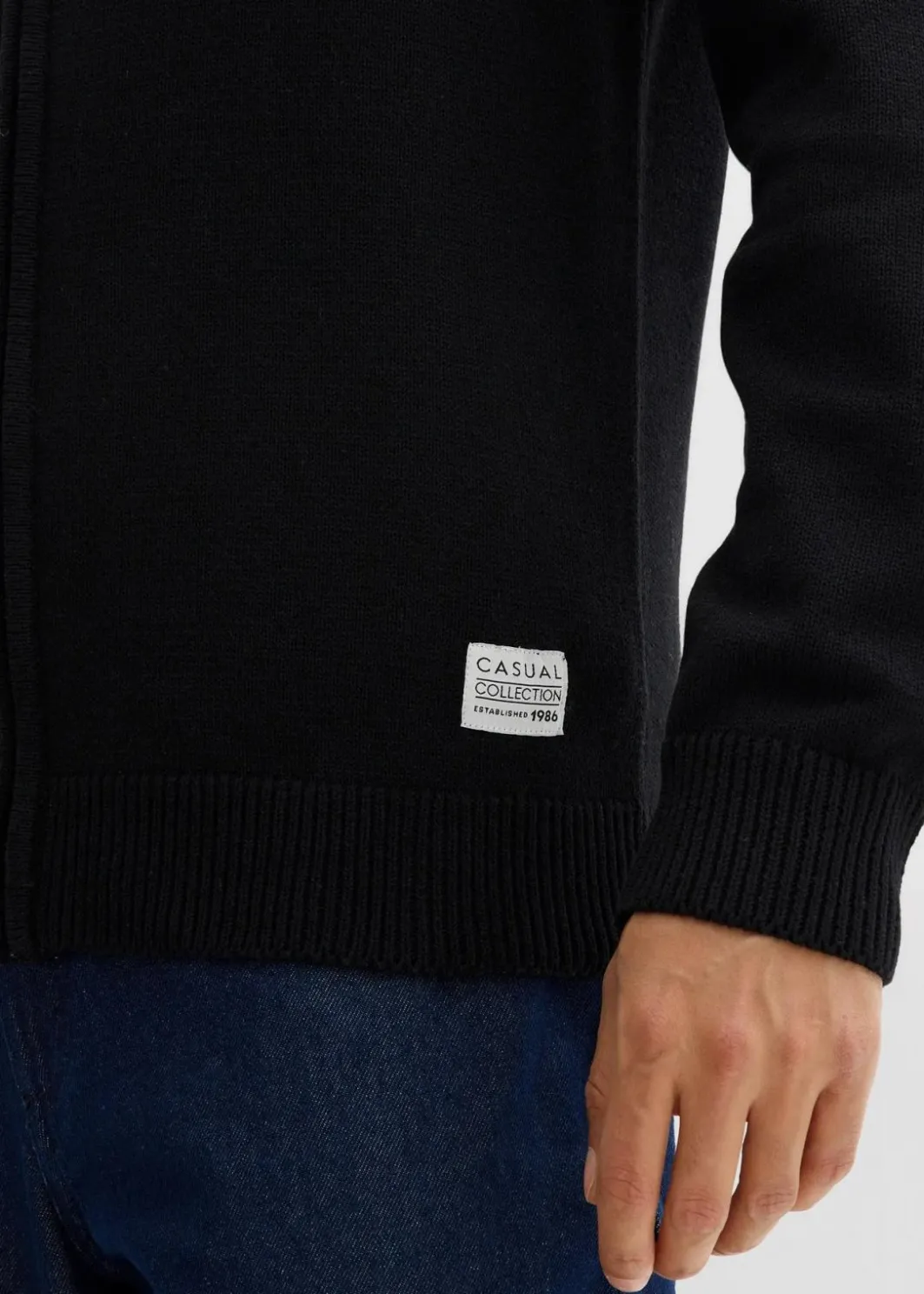 Herren bonprix Pullover & Strickjacken|Basics|Strickjacke mit Stehkragen und recycelter Baumwolle