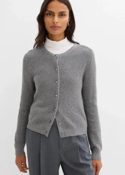 Sale Strickjacke mit Zierknöpfen aus Woll-Mix Damen Bekleidung·Umstandsmode|Strickmode