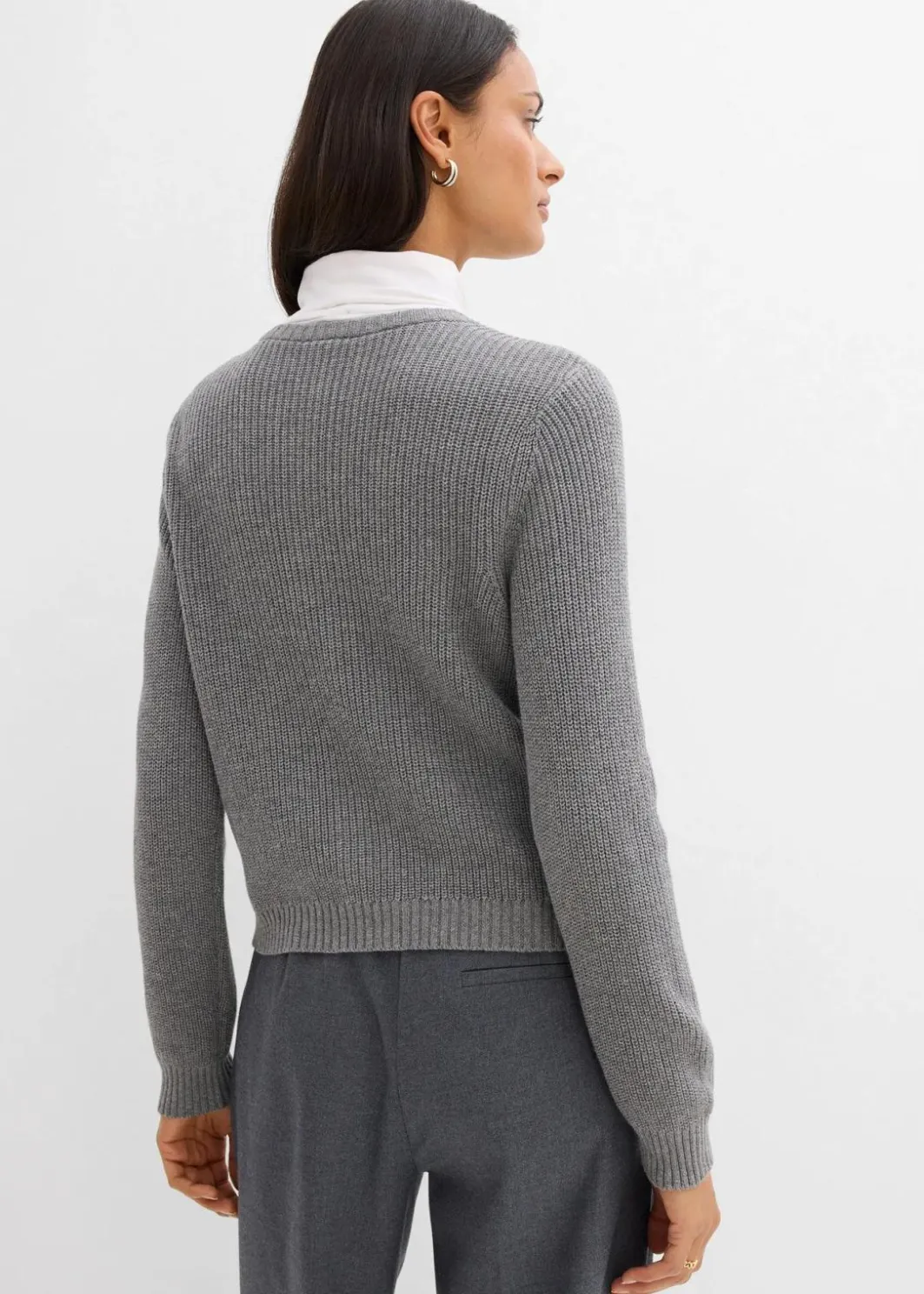 Sale Strickjacke mit Zierknöpfen aus Woll-Mix Damen Bekleidung·Umstandsmode|Strickmode