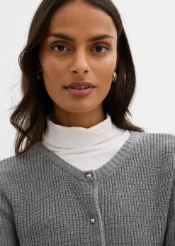 Sale Strickjacke mit Zierknöpfen aus Woll-Mix Damen Bekleidung·Umstandsmode|Strickmode