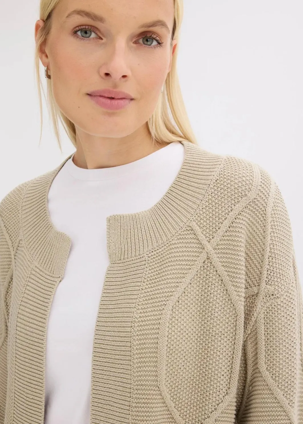 Damen bonprix Bekleidung·Umstandsmode|Bekleidung·Jeans|Strickjacke mit Zopfmuster