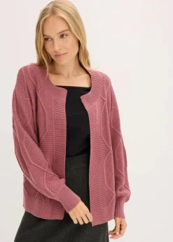 Discount Strickjacke mit Zopfmuster Damen Pullover & Strickjacken|Strickmode