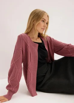 Discount Strickjacke mit Zopfmuster Damen Pullover & Strickjacken|Strickmode