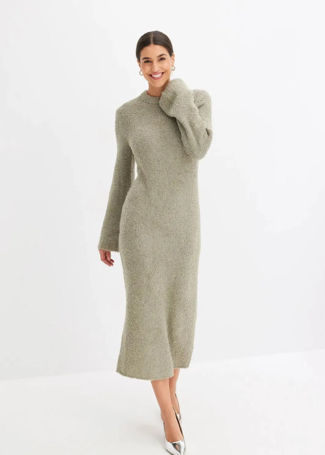 Hot Strickkleid aus Bouclé Damen Kleider|Strickmode