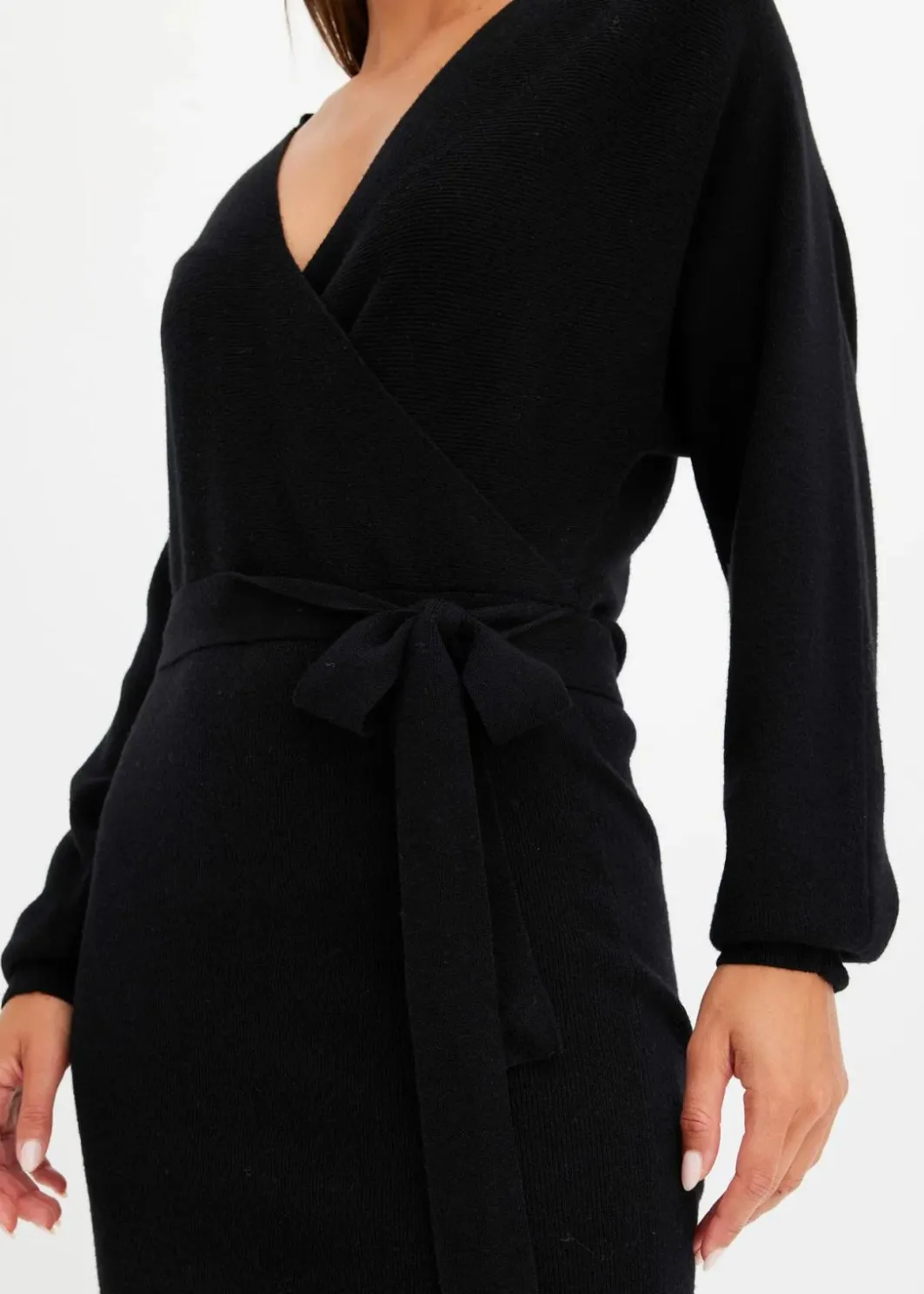 Damen bonprix Kleider|Strickmode|Strickkleid aus fließendem Viskose-Mix