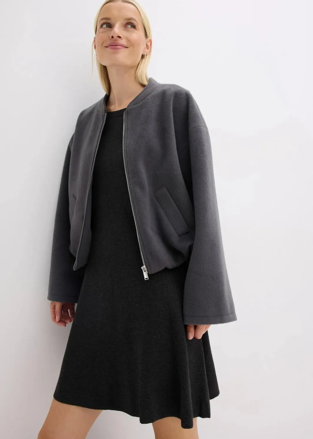 Damen bonprix Kleider|Strickmode|Strickkleid aus softem Viskose-Mix