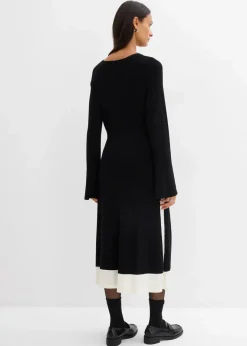 Sale Strickkleid aus Viskose-Mix mit Kontrastdetails Damen Bekleidung·Umstandsmode|Bekleidung·Pullover & Strickjacken