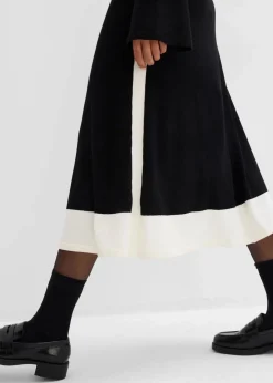 Sale Strickkleid aus Viskose-Mix mit Kontrastdetails Damen Bekleidung·Umstandsmode|Bekleidung·Pullover & Strickjacken