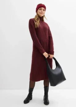 Best Strickkleid aus Zopfstrick Damen Kleider|Strickmode