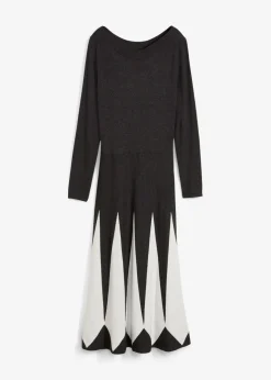 Damen bonprix Bekleidung·Pullover & Strickjacken|Kleider|Strickkleid im Rautendesign