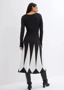 Damen bonprix Bekleidung·Pullover & Strickjacken|Kleider|Strickkleid im Rautendesign