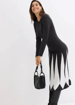 Damen bonprix Bekleidung·Pullover & Strickjacken|Kleider|Strickkleid im Rautendesign