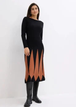 Damen bonprix Bekleidung·Umstandsmode|Strickmode|Strickkleid im Rautendesign