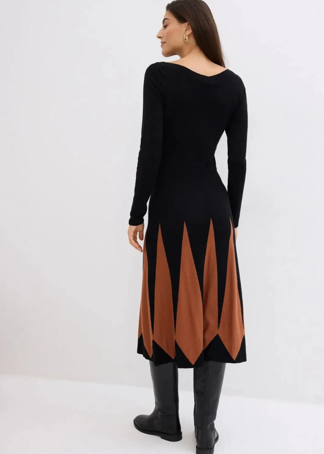 Damen bonprix Bekleidung·Umstandsmode|Strickmode|Strickkleid im Rautendesign