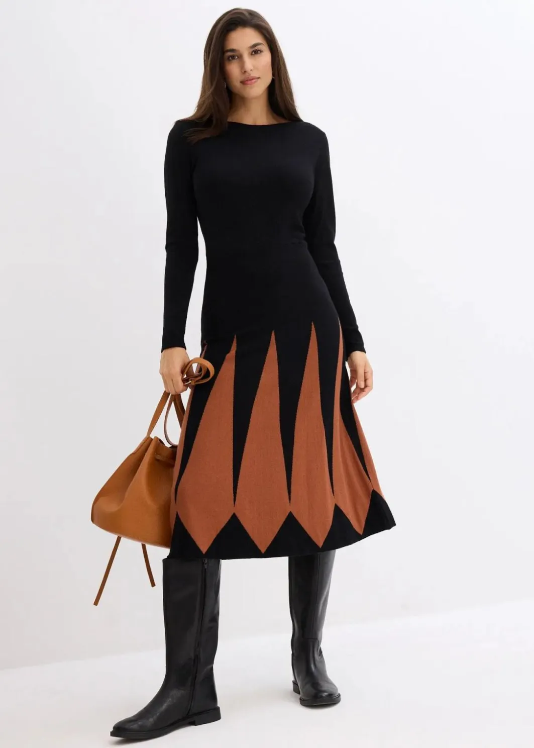 Damen bonprix Bekleidung·Umstandsmode|Strickmode|Strickkleid im Rautendesign