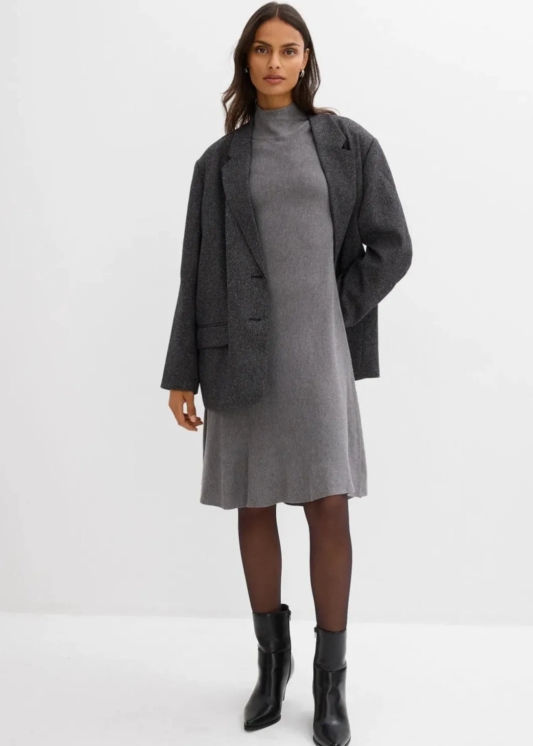 Damen bonprix Bekleidung·Pullover & Strickjacken|Kleider|Strickkleid in A-Linie aus Viskose-Mix