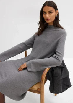 Damen bonprix Bekleidung·Pullover & Strickjacken|Kleider|Strickkleid in A-Linie aus Viskose-Mix
