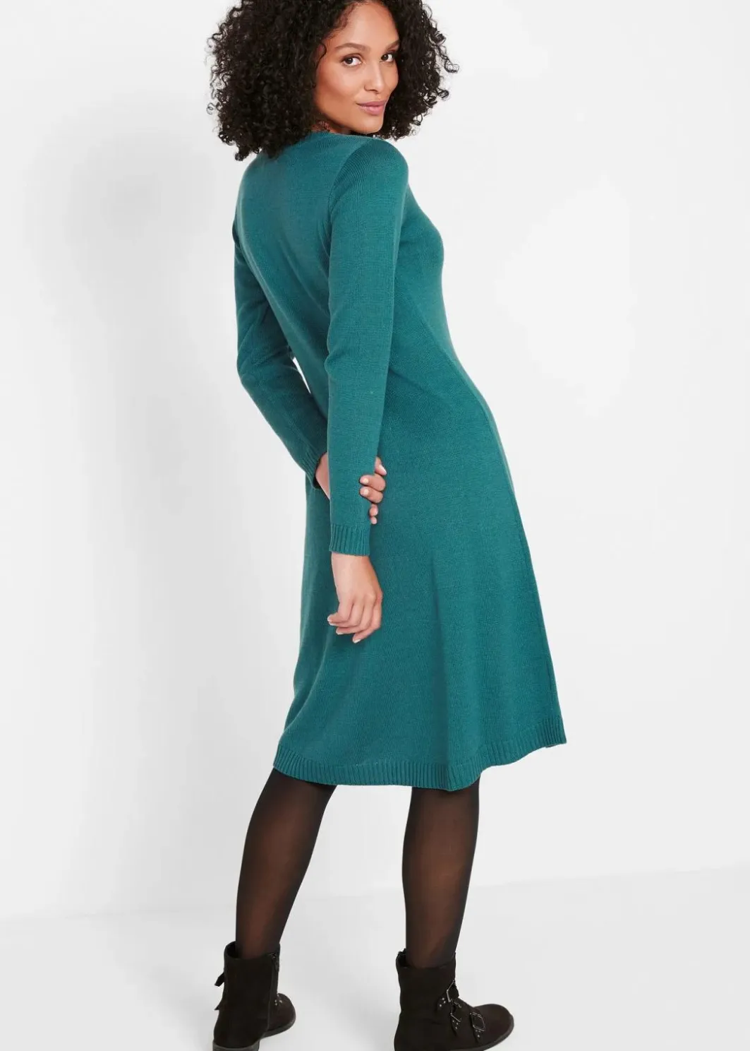 Discount Strickkleid in ausgestellter Form Damen Kleider|Basics