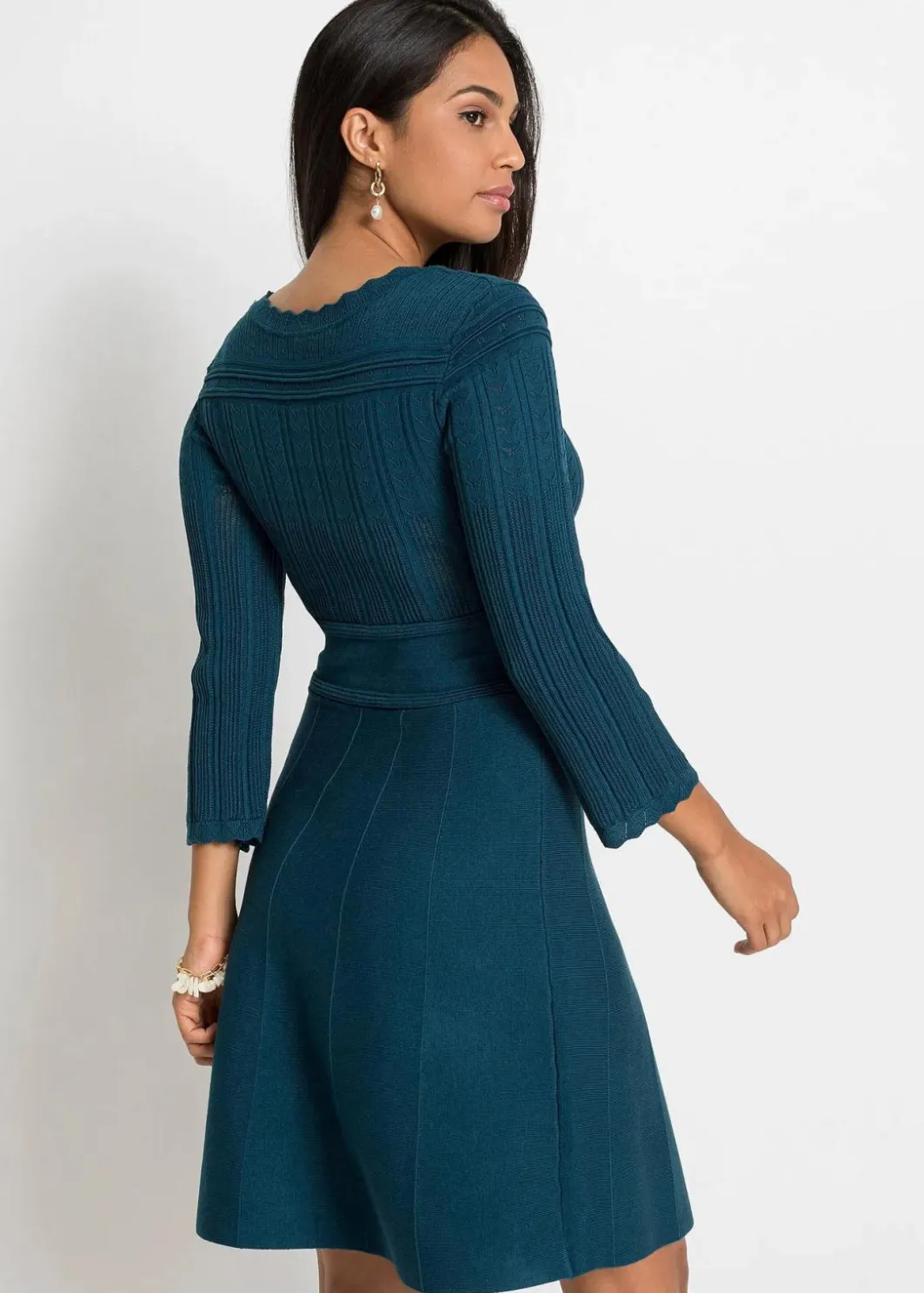 Hot Strickkleid mit Ajourmuster Damen Bekleidung·Umstandsmode|Strickmode