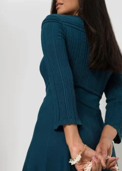 Hot Strickkleid mit Ajourmuster Damen Bekleidung·Umstandsmode|Strickmode