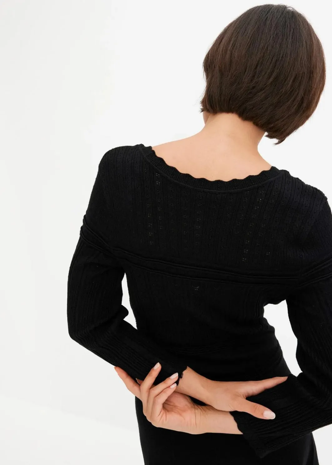 Damen bonprix Bekleidung·Umstandsmode|Strickmode|Strickkleid mit Ajourmuster