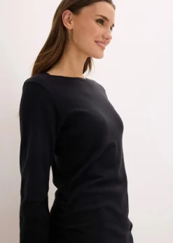Damen bonprix Bekleidung·Pullover & Strickjacken|Kleider|Strickkleid mit asymmetrischem Saum aus Baumwolle und Kaschmir