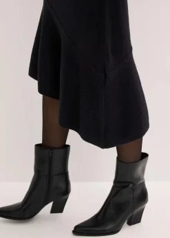 Damen bonprix Bekleidung·Pullover & Strickjacken|Kleider|Strickkleid mit asymmetrischem Saum aus Baumwolle und Kaschmir