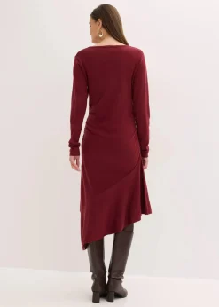 Damen bonprix Bekleidung·Umstandsmode|Bekleidung·Pullover & Strickjacken|Strickkleid mit asymmetrischem Saum aus Baumwolle und Kaschmir
