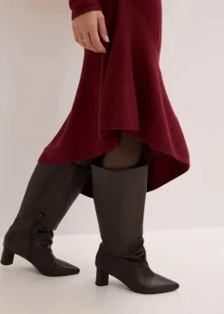 Damen bonprix Bekleidung·Umstandsmode|Bekleidung·Pullover & Strickjacken|Strickkleid mit asymmetrischem Saum aus Baumwolle und Kaschmir