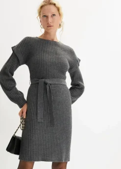 Hot Strickkleid mit Bindeband Damen Strickmode|Kleider