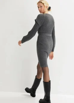 Hot Strickkleid mit Bindeband Damen Strickmode|Kleider