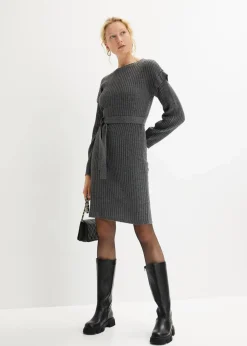 Hot Strickkleid mit Bindeband Damen Strickmode|Kleider