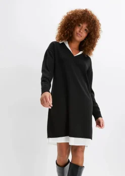 Damen bonprix Bekleidung·Umstandsmode|Bekleidung·Pullover & Strickjacken|Strickkleid mit Blusen-Einsatz