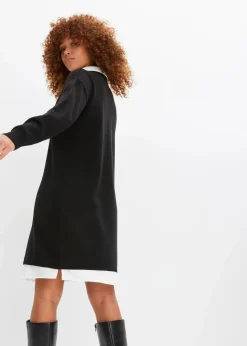 Damen bonprix Bekleidung·Umstandsmode|Bekleidung·Pullover & Strickjacken|Strickkleid mit Blusen-Einsatz