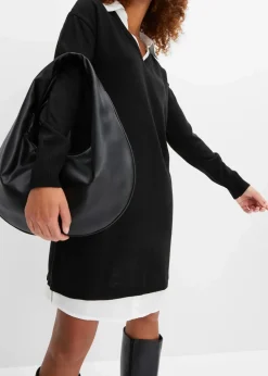 Damen bonprix Bekleidung·Umstandsmode|Bekleidung·Pullover & Strickjacken|Strickkleid mit Blusen-Einsatz