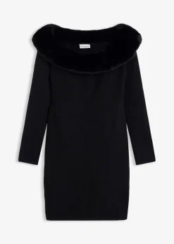 Outlet Strickkleid mit Fellimitat-Besatz Damen Bekleidung·Umstandsmode|Bekleidung·Pullover & Strickjacken