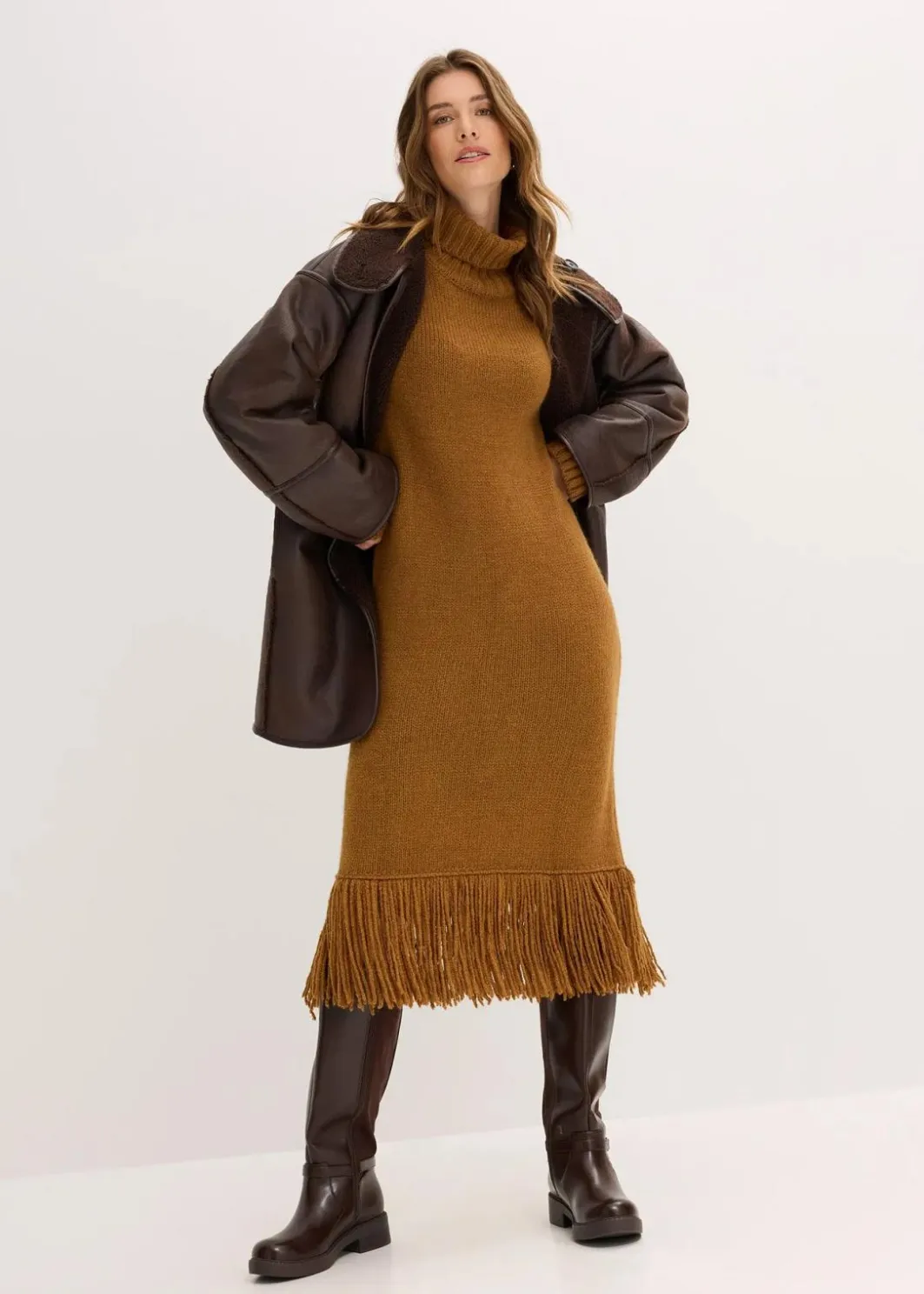 Clearance Strickkleid mit Fransensaum Damen Bekleidung·Umstandsmode|Bekleidung·Pullover & Strickjacken