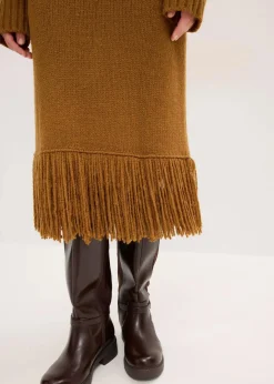 Clearance Strickkleid mit Fransensaum Damen Bekleidung·Umstandsmode|Bekleidung·Pullover & Strickjacken