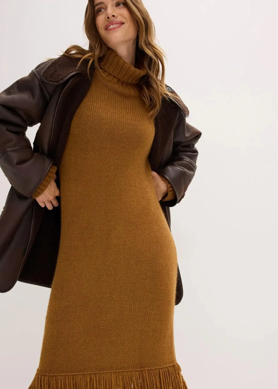 Clearance Strickkleid mit Fransensaum Damen Bekleidung·Umstandsmode|Bekleidung·Pullover & Strickjacken