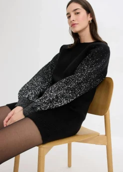 Damen bonprix Bekleidung·Umstandsmode|Bekleidung·Pullover & Strickjacken|Strickkleid mit Glitzer-Effekt