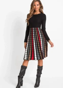 Damen bonprix Bekleidung·Umstandsmode|Bekleidung·Pullover & Strickjacken|Strickkleid mit Karos