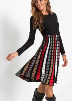 Damen bonprix Bekleidung·Umstandsmode|Bekleidung·Pullover & Strickjacken|Strickkleid mit Karos