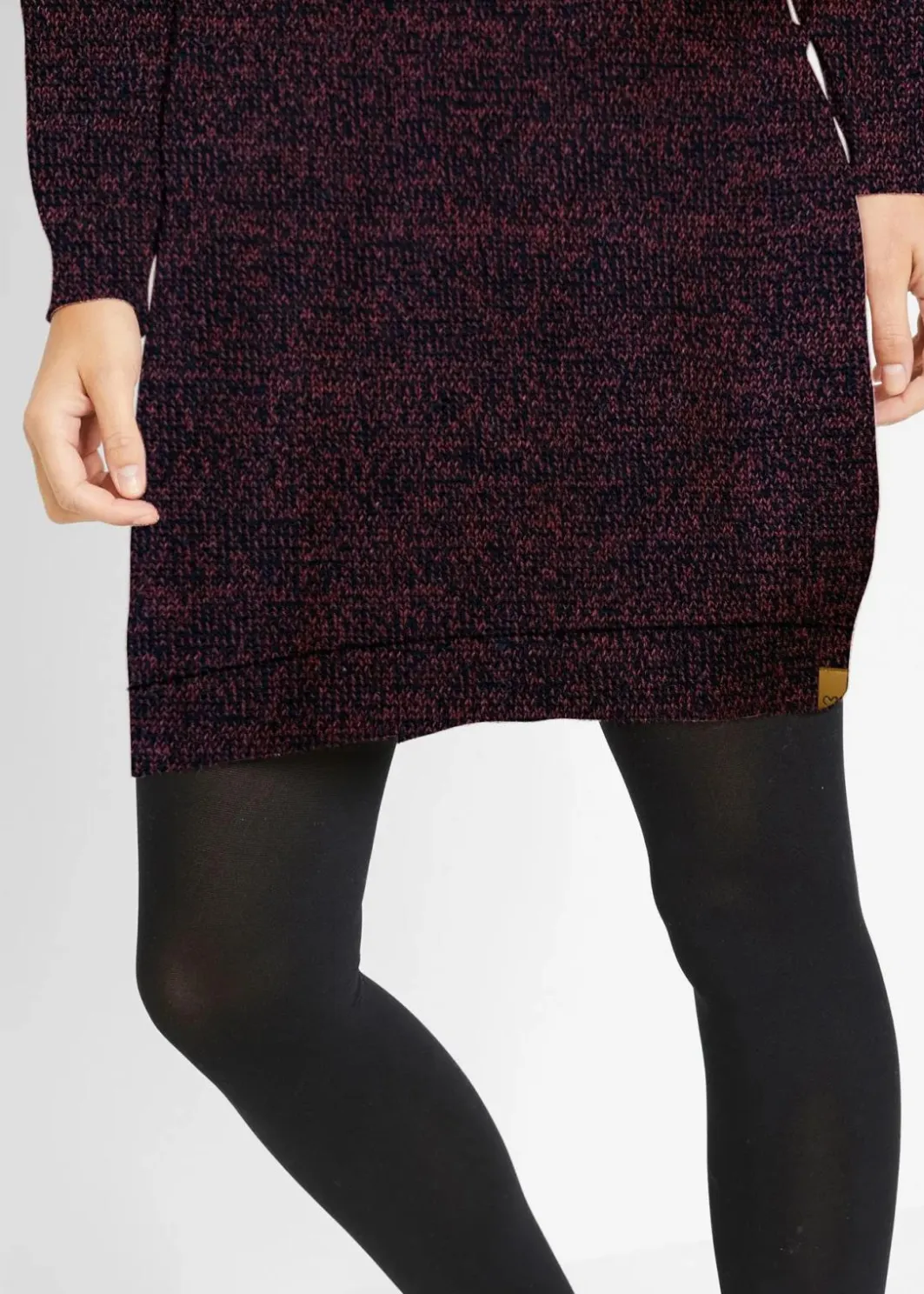 Damen bonprix Bekleidung·Umstandsmode|Strickmode|Strickkleid mit Lederimitat-Details