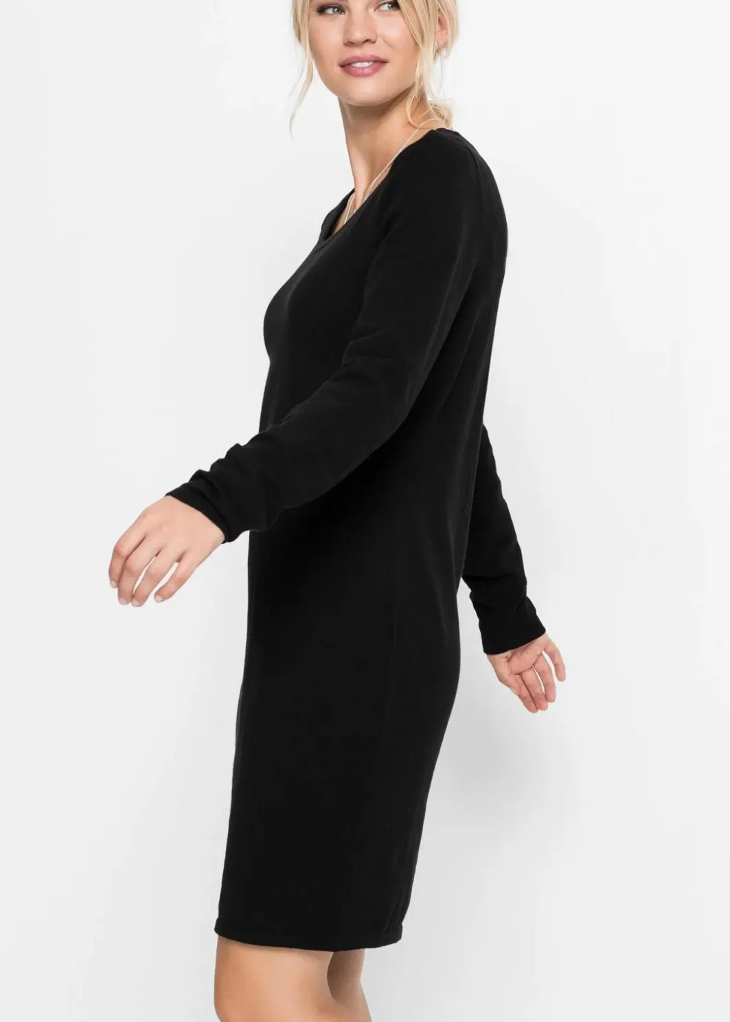 Damen bonprix Basics|Bekleidung·Pullover & Strickjacken|Strickkleid mit legerem Schnitt